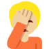 Person Facepalming: Medium-Light Skin Tone