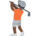 Person Golfing: Dark Skin Tone