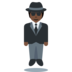 Person in Suit Levitating: Dark Skin Tone