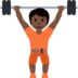 Person Lifting Weights: Dark Skin Tone
