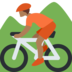 Person Mountain Biking: Medium-Dark Skin Tone