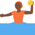 Person Playing Water Polo: Dark Skin Tone