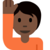 Person Raising Hand: Dark Skin Tone