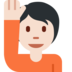 Person Raising Hand: Light Skin Tone