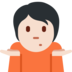 Person Shrugging: Light Skin Tone