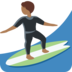 Person Surfing: Medium-Dark Skin Tone