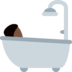 Person Taking Bath: Dark Skin Tone