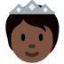 Person with Crown: Dark Skin Tone