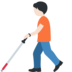 Person with White Cane: Light Skin Tone