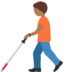 Person with White Cane: Medium-Dark Skin Tone