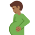 Pregnant Man: Medium-Dark Skin Tone