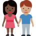 Woman and Man Holding Hands: Dark Skin Tone, Medium Skin Tone