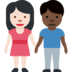 Woman and Man Holding Hands: Light Skin Tone, Dark Skin Tone