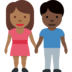 Woman and Man Holding Hands: Medium-Dark Skin Tone, Dark Skin Tone