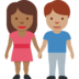 Woman and Man Holding Hands: Medium-Dark Skin Tone, Medium Skin Tone