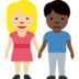 Woman and Man Holding Hands: Medium-Light Skin Tone, Dark Skin Tone