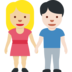 Woman and Man Holding Hands: Medium-Light Skin Tone, Light Skin Tone