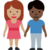 Woman and Man Holding Hands: Medium Skin Tone, Dark Skin Tone