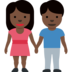 Woman and Man Holding Hands: Dark Skin Tone