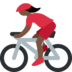 Woman Biking: Dark Skin Tone