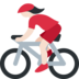 Woman Biking: Light Skin Tone