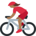Woman Biking: Medium-Dark Skin Tone