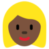 Woman: Dark Skin Tone, Blond Hair