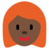 Woman: Dark Skin Tone, Red Hair