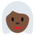 Woman: Dark Skin Tone, White Hair