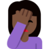 Woman Facepalming: Dark Skin Tone