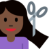 Woman Getting Haircut: Dark Skin Tone