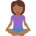 Woman in Lotus Position: Medium-Dark Skin Tone