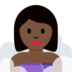Woman in Steamy Room: Dark Skin Tone
