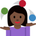 Woman Juggling: Dark Skin Tone