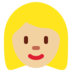Woman: Medium-Light Skin Tone, Blond Hair