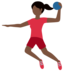 Woman Playing Handball: Dark Skin Tone