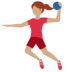 Woman Playing Handball: Medium Skin Tone