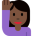Woman Raising Hand: Dark Skin Tone
