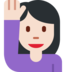 Woman Raising Hand: Light Skin Tone