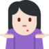 Woman Shrugging: Light Skin Tone