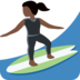 Woman Surfing: Dark Skin Tone