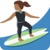 Woman Surfing: Medium-Dark Skin Tone