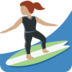 Woman Surfing: Medium Skin Tone
