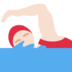 Woman Swimming: Light Skin Tone