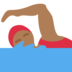 Woman Swimming: Medium-Dark Skin Tone