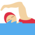 Woman Swimming: Medium-Light Skin Tone