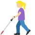 Woman with White Cane: Medium-Light Skin Tone