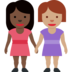 Women Holding Hands: Dark Skin Tone, Medium Skin Tone