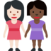 Women Holding Hands: Light Skin Tone, Dark Skin Tone