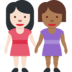 Women Holding Hands: Light Skin Tone, Medium-Dark Skin Tone